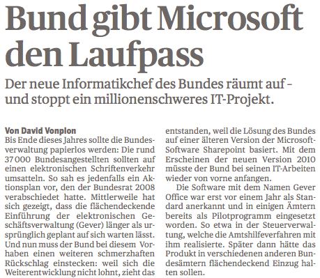 Bund gibt Microsoft den Laufpass